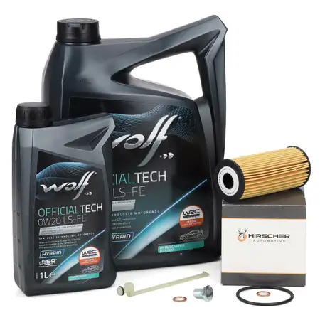 6L WOLF 0W20 LS-FE Motor&ouml;l + HIRSCHER &Ouml;lfilter f&uuml;r BMW 1er 3er 5er X3 X4 B37 B38 B47 B48