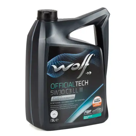 5L 5 Liter WOLF OFFICIALTECH 5W30 C3 LL 3 Motor&ouml;l f&uuml;r BMW LL04 MB 229.51/52 VW 504/507.00