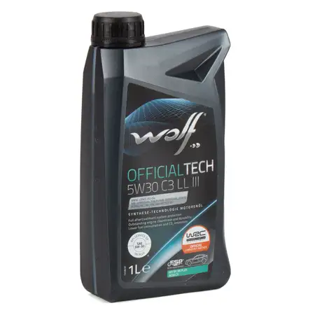 1L 1 Liter WOLF OFFICIALTECH 5W30 C3 LL 3 Motor&ouml;l f&uuml;r BMW LL04 MB 229.51/52 VW 504/507.00