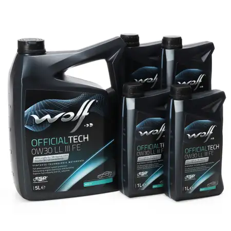9L 9 Liter WOLF OFFICIALTECH 0W30 LL 3 FE Motor&ouml;l &Ouml;l f&uuml;r BMW LL-04 MB 229.51 VW 504/507.00