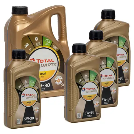 9L 9 Liter TOTAL Motor&ouml;l &Ouml;l QUARTZ 9000 NFC 5W-30 ACEA A5/B5 FORD WSS-M2C913-D