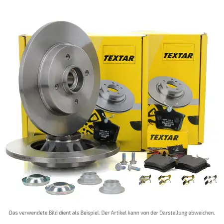 TEXTAR Bremsscheiben + Radlager + Bel&auml;ge f&uuml;r RENAULT Scenic 2 hinten