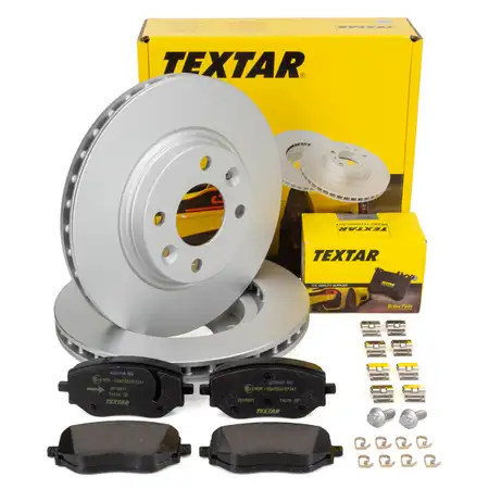 TEXTAR Brake Discs + Brake Pads for RENAULT Clio 5 1.0 1.5 Blue dCi 16/17-inch front