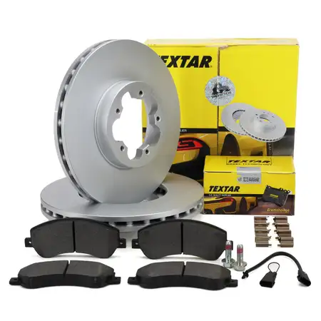 TEXTAR Bremsscheiben + Bremsbel&auml;ge + Sensor f&uuml;r FORD Transit/Tourneo 330350 vorne