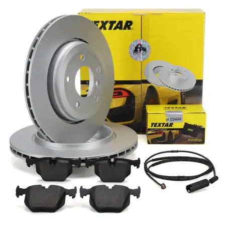 TEXTAR Bremsscheiben + Bremsbel&auml;ge + Sensor f&uuml;r BMW 3er E46 330i 330xi 330d 330xd hinten