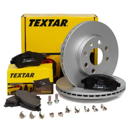 TEXTAR Bremsscheiben + Bel&auml;ge f&uuml;r OPEL Corsa C 1.0 1.2 1.7 DI mit ABS vorne