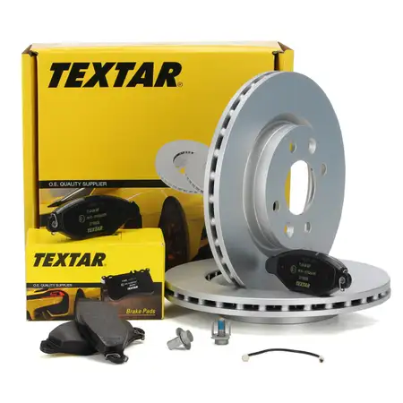 TEXTAR Bremsscheiben + Bel&auml;ge + Wako f&uuml;r NISSAN Kubistar X76 RENAULT Kangoo vorne