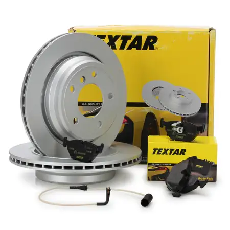 TEXTAR Bremsscheiben + Bel&auml;ge + Wako f&uuml;r BMW 5er E39 Limo 525-540i 525d 530d hinten