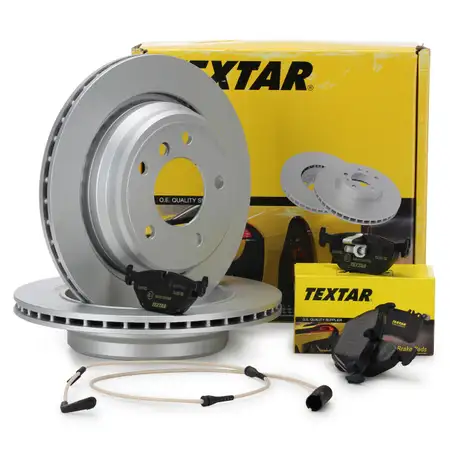 TEXTAR Bremsscheiben + Bel&auml;ge + Wako f&uuml;r BMW 5er E39 Touring 520-540i 520-530d hinten