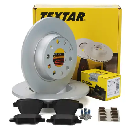 TEXTAR Bremsscheiben + Bel&auml;ge f&uuml;r AUDI A1 8X A3 8P VW Golf 6 Touran hinten