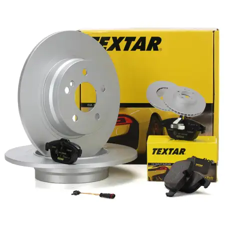 TEXTAR Bremsscheiben + Bel&auml;ge + Wako f&uuml;r MERCEDES W204 C204 S204 A207 C207 hinten