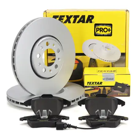 TEXTAR Bremsscheiben + Bel&auml;ge + Wako f&uuml;r VW Polo 6R 6C AUDI A1 8X SEAT Ibiza 4 vorne