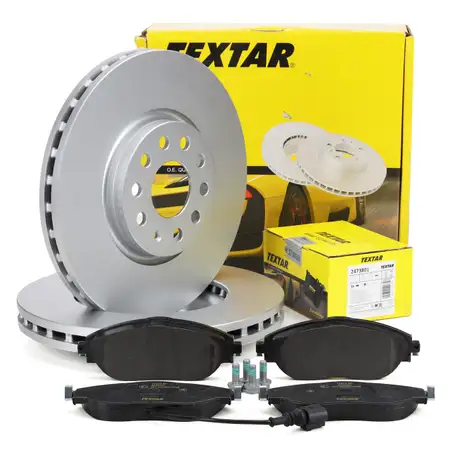 TEXTAR Bremsscheiben + Bel&auml;ge + Sensor f&uuml;r VW Sharan 7N SEAT Alhamba PR-1LW/1LX vorne