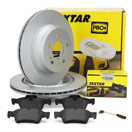 TEXTAR Bremsscheiben + Bel&auml;ge + Wako f&uuml;r MERCEDES W211 S211 W212 S212 C218 X218 hinten