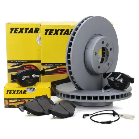 TEXTAR Bremsscheiben + Bel&auml;ge + Wako f&uuml;r BMW 5er E60 E61 550i 535d 6er E63 650i 635d vorne