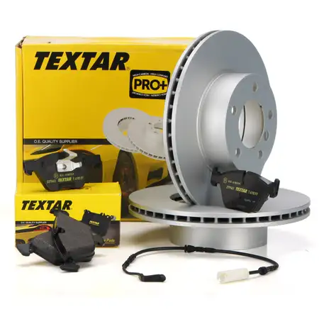 TEXTAR Bremsscheiben + Bel&auml;ge + Wako f&uuml;r BMW 3er E90 E91 E92 bis 03.2010 vorne