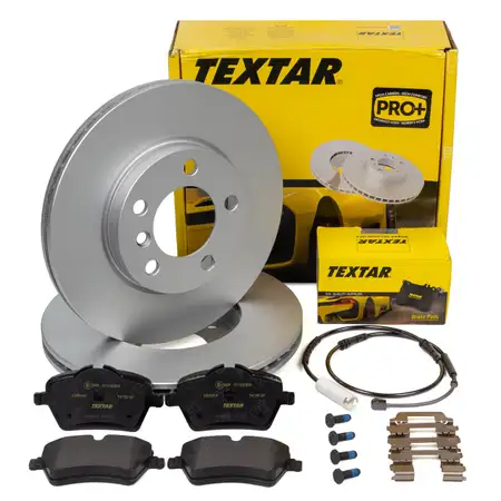 TEXTAR Bremsscheiben + Bel&auml;ge + Sensor f&uuml;r MINI Countryman R60 Paceman One/Cooper vorne