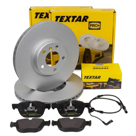 TEXTAR Bremsscheiben + Bremsbel&auml;ge + Sensor f&uuml;r BMW X5 E70 X6 E71 E72 ab 10.2008 vorne