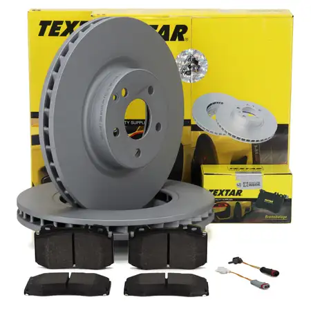TEXTAR Brake Discs + Pads + Sensor for MERCEDES W211 S211 E350 E500 E350CDI CLS (Front)