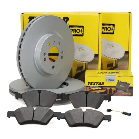 TEXTAR Bremsscheiben + Bel&auml;ge + Sensor f&uuml;r MERCEDES M-Klasse W164 R-Klasse W251 V251 vorne