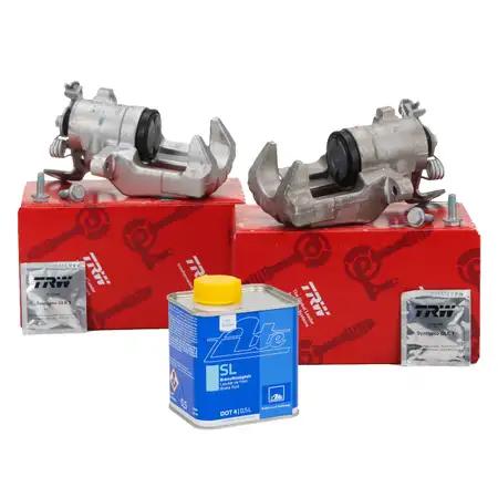 2x TRW Bremssattel + ATE Bremsfl&uuml;ssigkeit f&uuml;r AUDI A3 SEAT Leon SKODA VW Golf 5 6 hinten