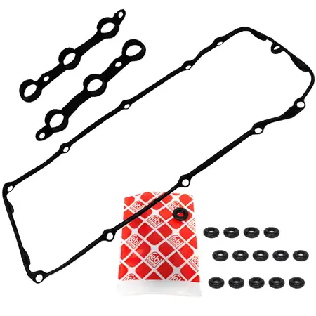 Ventildeckeldichtung + 15x febi Dichtung Schrauben f&uuml;r BMW E46 E39 E38 M52 M54 bis 09.2002