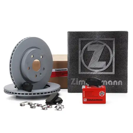 ZIMMERMANN Bremsscheiben + Bel&auml;ge f&uuml;r OPEL Insignia A SAAB 9-5 YS3G ab 17 Zoll hinten