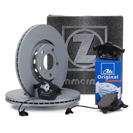 ZIMMERMANN Bremsscheiben + ATE Bel&auml;ge + Wako f&uuml;r AUDI A4 A6 SEAT Exeo SKODA Superb 1 vorne