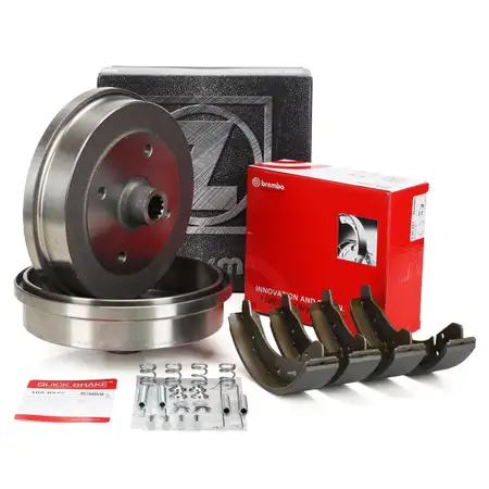 ZIMMERMANN Bremstrommeln + Backen + Zubeh&ouml;r f&uuml;r VW 1200 1300 1302 1303 1500 1600i hinten