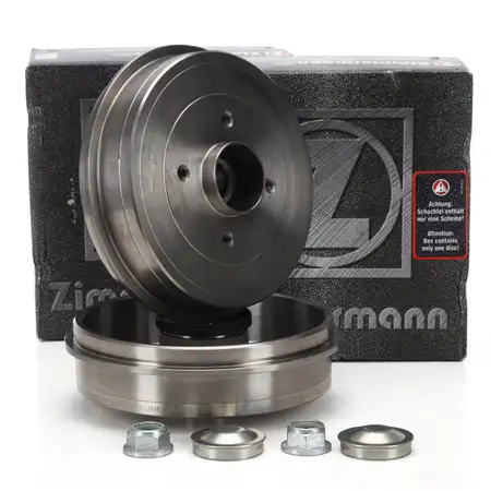 ZIMMERMANN Bremstrommeln + Radlager Satz f&uuml;r DACIA Logan 1 2 Sandero 1 2 mit ABS hinten