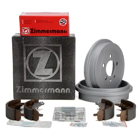 ZIMMERMANN Bremstrommeln + Bremsbacken f&uuml;r VW Polo 9N 6R 6C Fox Fabia 1 Ibiza 3 hinten