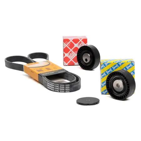 CONTI 6PK1555 Keilrippenriemen + Rollen f&uuml;r BMW 3er E36 5er E34 E39 7er E38 M50 M52