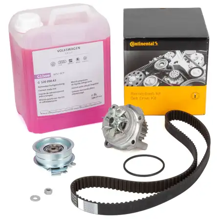 CONTI Zahnriemensatz Wapu + 5L ORIGINAL Frostschutz f&uuml;r VW Golf 4 5 6 Passat Touran 1.6