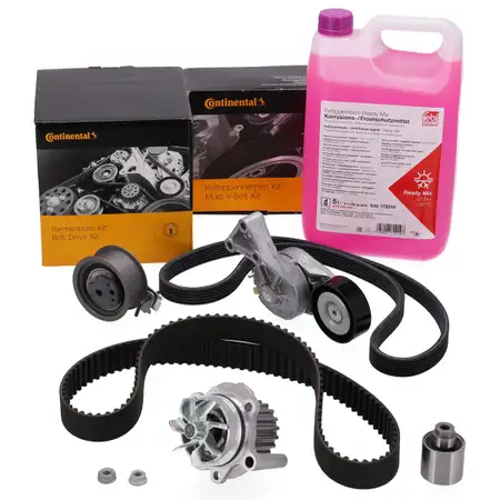 CONTI Zahnriemensatz Wapu Keilriemen 5L febi Frostschutz f&uuml;r VW Golf 4 Sharan 1.9 TDI