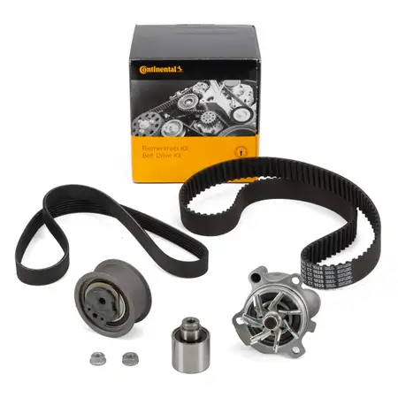 CONTI Zahnriemensatz + Wasserpumpe + Keilrippenriemen f&uuml;r VW Golf 5 Passat Touran 2.0 TDI