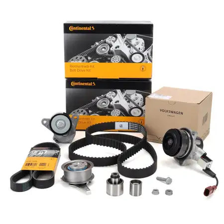 CONTI Zahnriemensatz + Keilriemen + ORIGINAL Wasserpumpe f&uuml;r VW Golf 7 Passat 1.6/2.0 TDI
