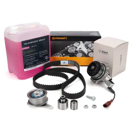 CONTI Timing Belt Kit + Water Pump + 5L ORIGINAL Coolant for VW Golf 7 and Passat 1.6/2.0 TDI