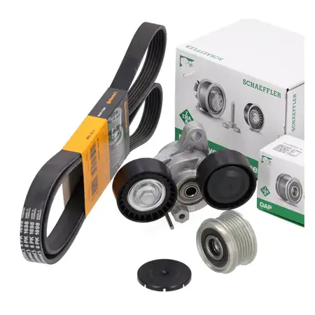 CONTI 6PK1698 Keilrippenriemen + INA Spanner + Freilauf f&uuml;r BMW F20 E90 F30 F10 X1 X3 N47