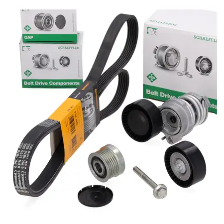 CONTI 6PK1870 Keilrippenriemen + INA Spanner Rolle Freilauf f&uuml;r BMW E81 E46 E90 E60 N40-46