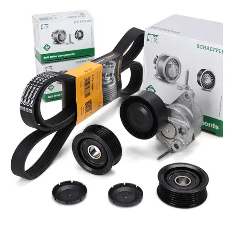CONTI Keilrippenriemen + INA Spanner + Rolle f&uuml;r MERCEDES W203 W204 C209 W211 W220 CDI