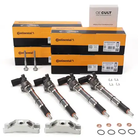 4x CONTI Einspritzd&uuml;se + Halter + Schraube f&uuml;r VW Golf 6 Passat B6 Polo 5 Touran 1.6 TDI
