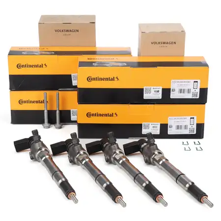 4x CONTI Einspritzd&uuml;se + ORIGINAL 6-tlg Zubeh&ouml;r f&uuml;r VW Golf 6 Passat Polo Touran 1.6 TDI