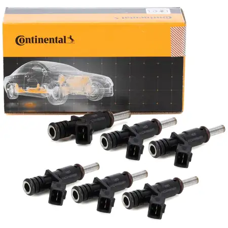 6x CONTINENTAL Einspritzventil f&uuml;r BMW E81-88 E90-93 E60 E61 E63 E64 F01-04 X1 X3 X5 N52