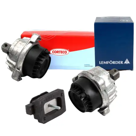 2x CORTECO Motorlager + LEMF&Ouml;RDER Getriebelager f&uuml;r BMW F10 F11 525-535d F12 F13 640d N57
