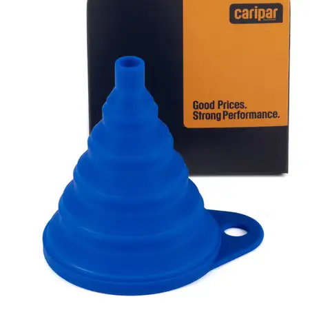 CARIPAR Trichter Einf&uuml;lltrichter Nachf&uuml;lltrichter Falttrichter faltbar SILIKON BLAU