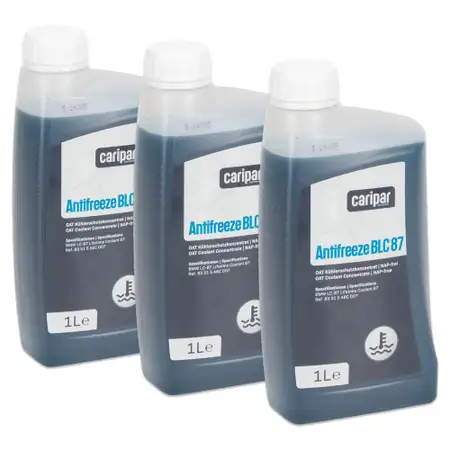 3L 3 Liter CARIPAR ANTIFREEZE BLC 87 Frostschutz K&uuml;hlerfrostschutz Konzentrat BLAU/GR&Uuml;N