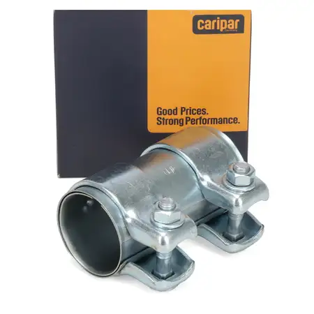 CARIPAR Rohrverbinder Doppelschelle Klemmschelle Auspuff Abgasanlage &Oslash; 40 mm x L&auml;nge 90 mm
