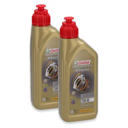 2L 2 Liter CASTROL TRANSMAX MANUAL V 75W-80 Schaltgetriebe&ouml;l API GL-4+ AUDI TL52532