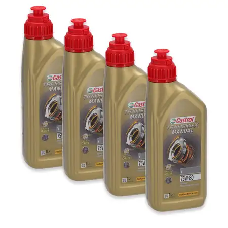 4L 4 Liter CASTROL TRANSMAX MANUAL V 75W-80 Schaltgetriebe&ouml;l API GL-4+ AUDI TL52532