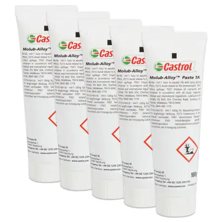 5x 100g CASTROL 15B17A Molub-Alloy Paste TA Hochtemperatur Montagepaste 00004330508
